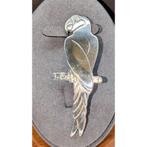 Vintage Taxco TS-79 Mexico 925 Sterling Silver Large Parrot Brooch